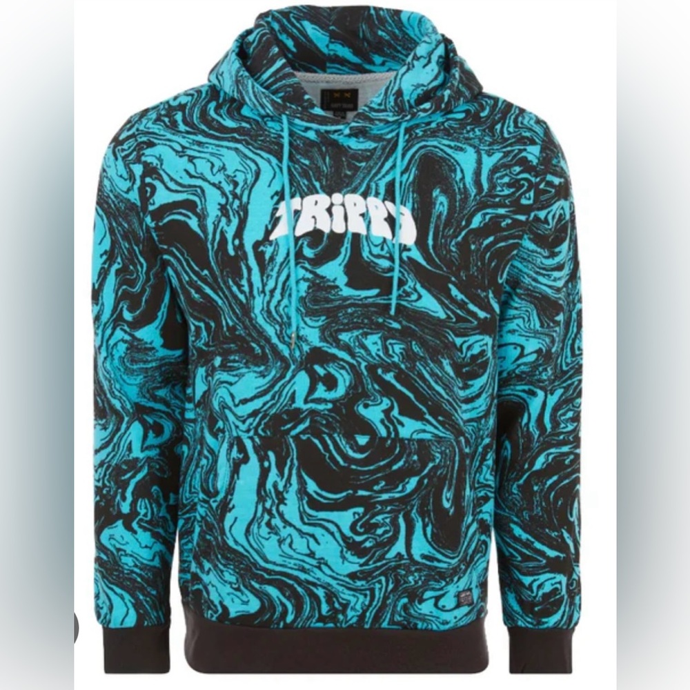 Navy Yard Men’s Abstract Trippy Hoodie Size Latge